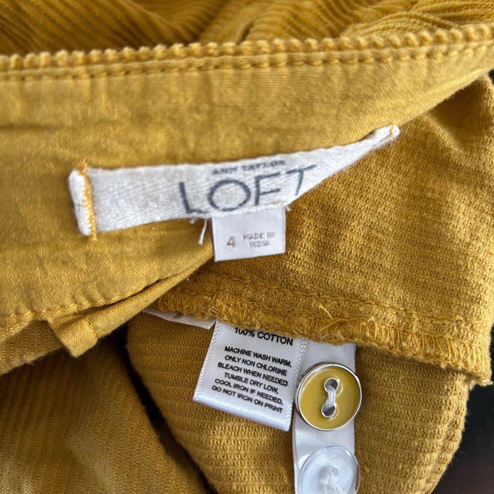 Ann Taylor Loft Yellow Corduroy Skirt Size 4 - Picture 8 of 10